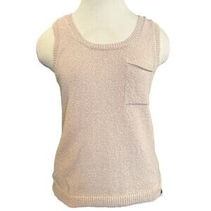 MINE Knit Tank Vest Pocket Button Detail Layer Sz S Beige Capsule Layering Cozy